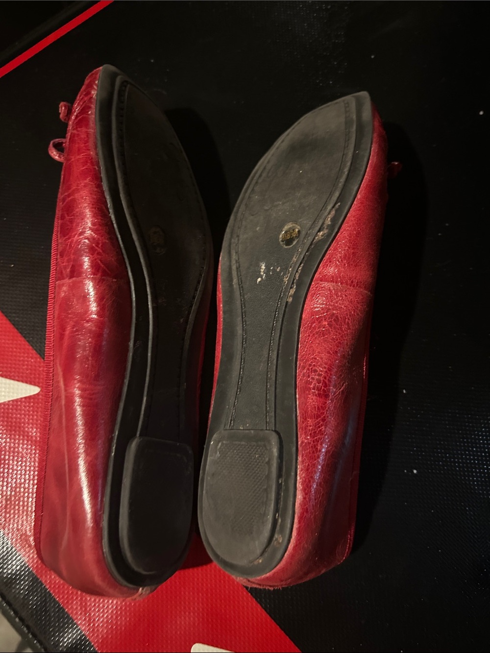 Jessica Simpson Burgundy Leather Ballet Flats with Bow - Picture 4 of 5